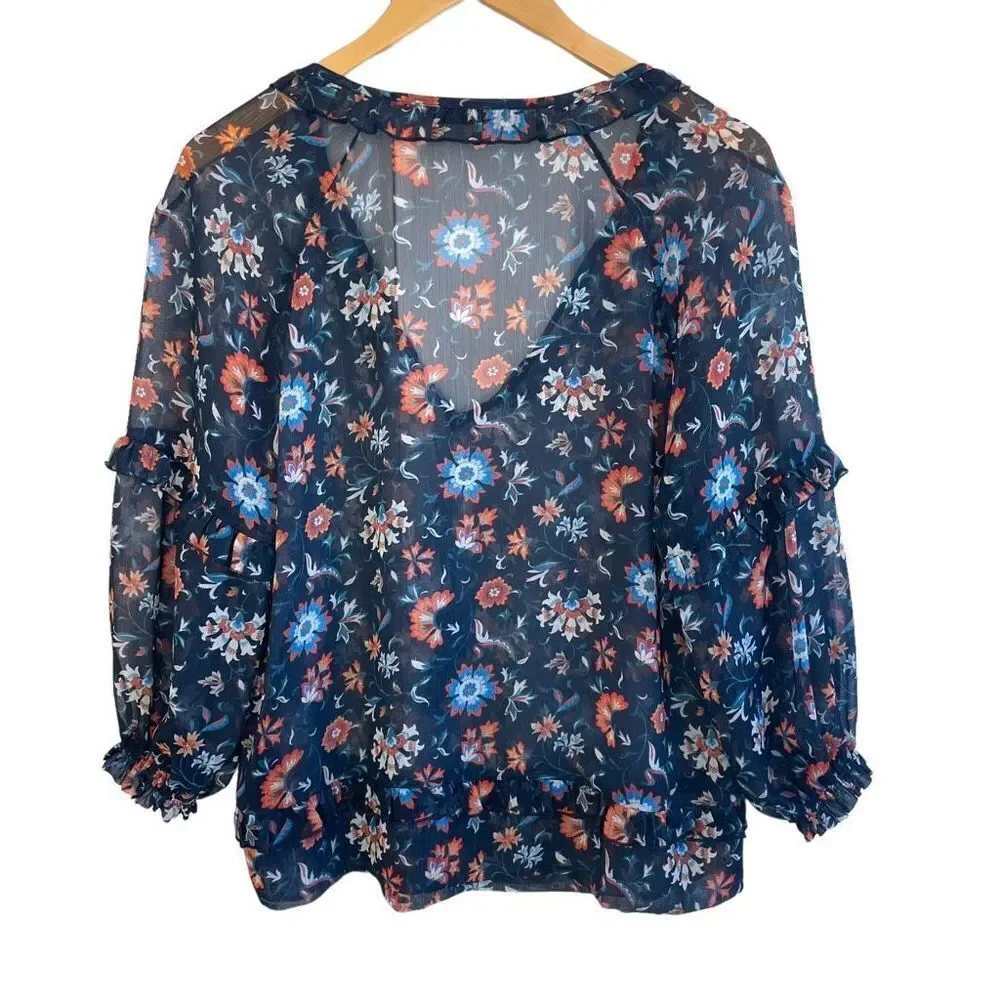 Mango Suit Collection Semi Sheer Mini Ruffle Top - Picture 5 of 9